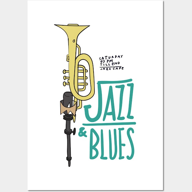 Saxophone Jazz Blues Wall Art by Music Lover